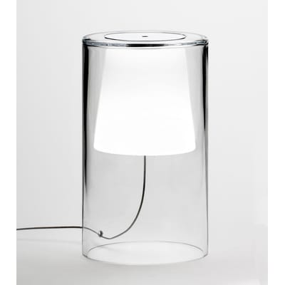 Lampe de table Join Large verre blanc transparent / H 34 cm - Vibia