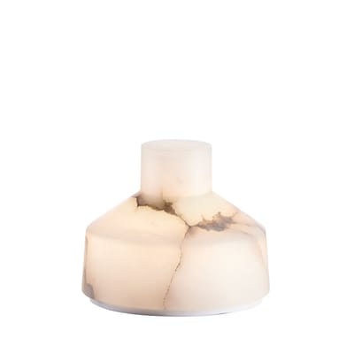 Lampe extérieur sans fil rechargeable Alabast Small LED pierre blanc / H 11 cm - Albâtre - Carpyen