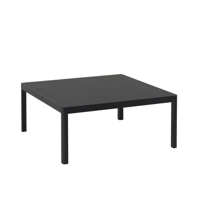 Table basse Workshop plastique bois noir / 86 x 86 x H 38 cm - Linoleum - Muuto