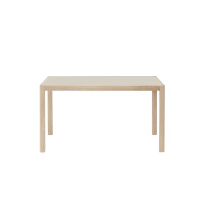 Table rectangulaire Workshop gris bois naturel / Linoleum - 130 x 65 cm - Muuto
