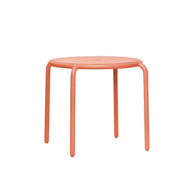 Table ronde Toní Bistreau métal orange / Ø 80 cm - Trou pour parasol + bougeoir amovible - Fatboy