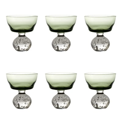 Coupe à champagne Eternal Snow M verre vert / Set de 6 - Ø 9,2 x H 10 cm - Serax
