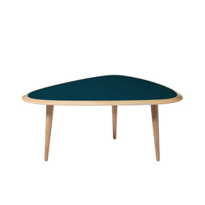 Table basse Small bleu bois naturel / 85 x 53 cm - Laque - RED Edition