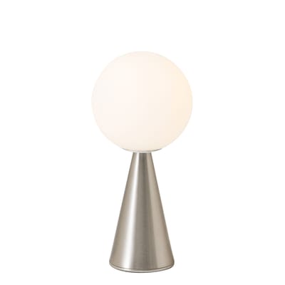 Lampe de table Bilia Mini verre gris argent métal / H 26 cm - By Gio Ponti (1932) - Fontana Arte
