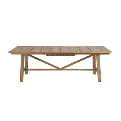 Table à rallonge Synthesis bois naturel / L 230 à 300 cm - Teck - Unopiu