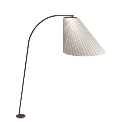 Lampadaire d'extérieur Cone LED métal tissu blanc marron / H 271 cm - Emu