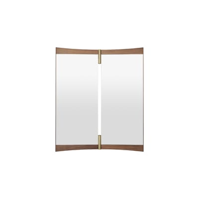 Miroir mural Vanity 2 bois naturel / L 58,2 x H 69 cm - Pivotant / Panneaux articulés - Gubi