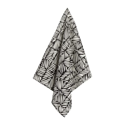 marimekko - torchon torchons en tissu, lin couleur noir 15.33 x cm designer paavo halonen made in design