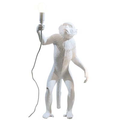 Lampe de table Monkey Standing plastique blanc / Indoor - H 54 cm - Seletti