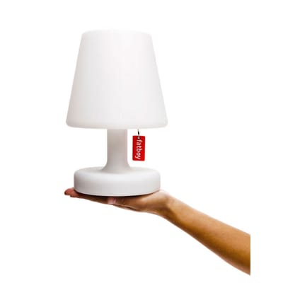 Lampe extérieur sans fil rechargeable Edison the Petit II LED plastique blanc / H 25 cm - Alex Bergm