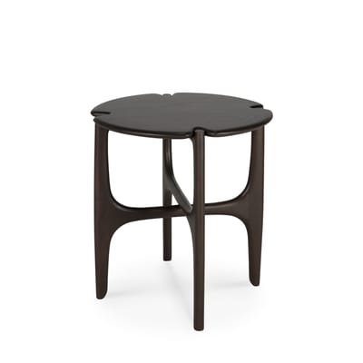 Table d'appoint Polished Imperfect marron noir bois naturel / Acajou - Ø 47 x H 50 cm - Ethnicraft