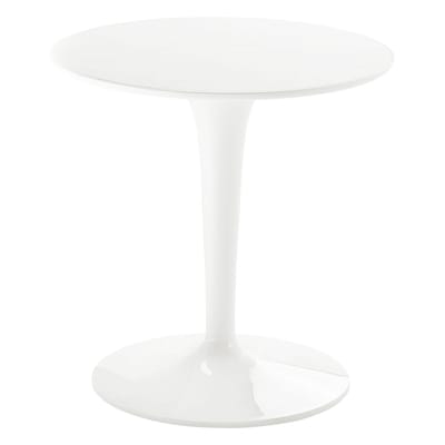Table d'appoint Tip Top Mono plastique blanc / Monochrome - Plateau PMMA - Kartell