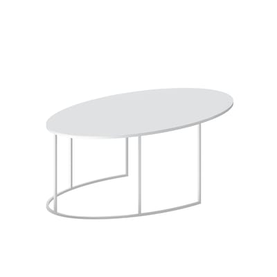 Table basse Slim Irony métal blanc ovale / 86 x 54 x H 31 cm - Zeus
