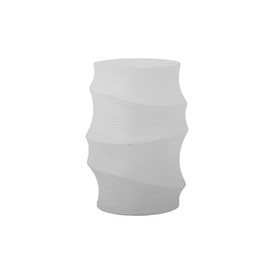 bloomingville - table d'appoint volise en céramique, grès émaillé couleur blanc 37 x 0.1 51 cm made in design