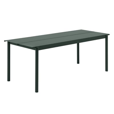 Table rectangulaire Linear métal vert / 200 x 75 cm - Muuto