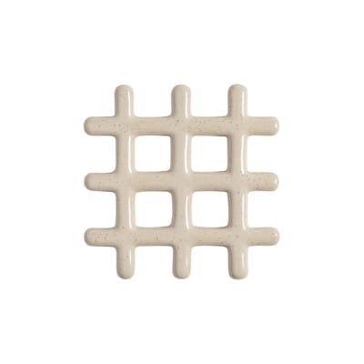 Dessous de plat Grid céramique beige / 19 x 19 cm - Grès - & klevering