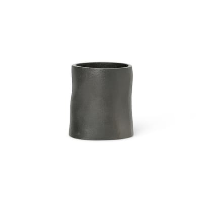 ferm living - pot à crayons fracture en métal, aluminium recyclé couleur noir 14.42 x 8.5 cm made in design