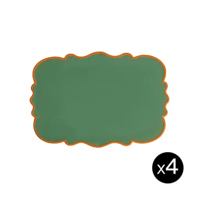Set de table Smerlo tissu vert / Set de 4 - 33 x 48 cm - Bitossi Home