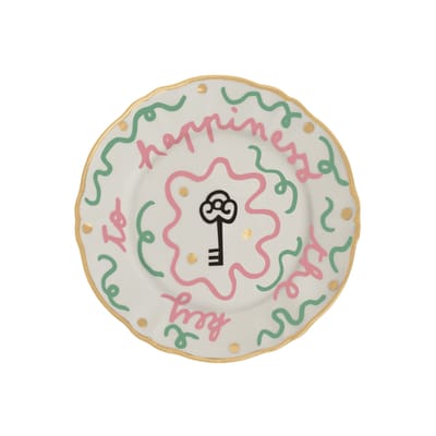 bitossi home - assiette à mignardises pangea en céramique, porcelaine couleur multicolore 16.5 x 1 cm designer made in design