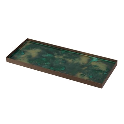 ethnicraft - plateau plateaux en verre, verre sérigraphié couleur vert 22.89 x 3 cm designer dawn sweitzer made in design