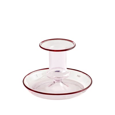 Bougeoir Flare Small verre rose / H 7,5 cm - Hay