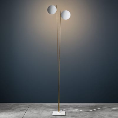 Lampadaire Lederam F2 métal blanc / LED - H 198 cm - Catellani & Smith