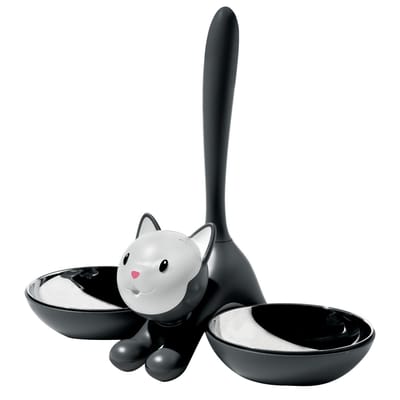 Gamelle Tigrito métal plastique noir / pour chat - Alessi