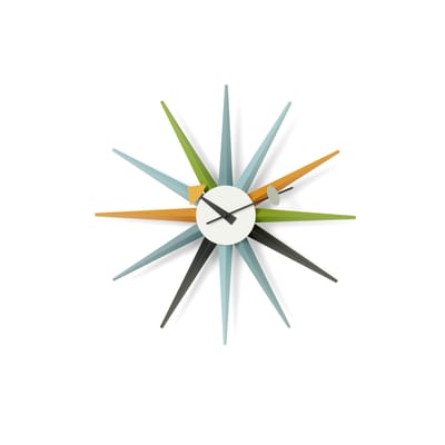 Horloge Sunburst Clock bois multicolore / By George Nelson, 1948-1960 / Ø 47 cm - Vitra