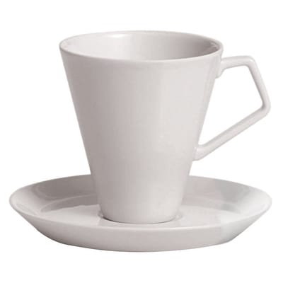 driade - tasse à café anatolia en céramique, porcelaine couleur blanc 16 x 24 6.5 cm designer antonia astori made in design