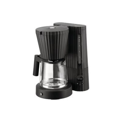 Cafetière filtre Plissé plastique noir / Programmable - 1,5 L/10 tasses - Alessi