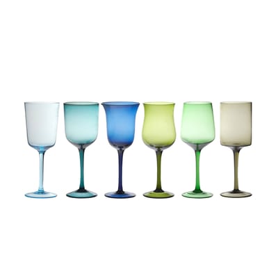 bitossi home - verre à vin verres en verre, soufflé couleur multicolore 10 x 23.6 cm made in design