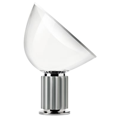 Lampe de table Taccia LED verre argent / H 64,5 cm - Castiglioni, 1962 - Flos
