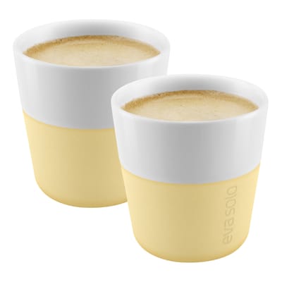 eva solo - tasse à espresso silicone en céramique, porcelaine couleur jaune 12.16 x 6.2 cm designer the tools made in design