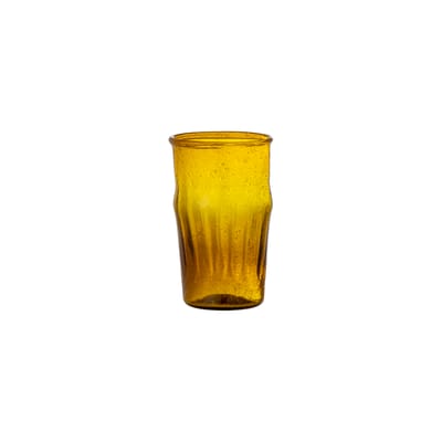 bloomingville - verre verres & carafes en verre, recyclé couleur jaune 7 x 11 cm made in design