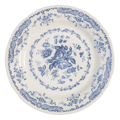 Assiette de présentation Rose céramique bleu blanc / Ronde - Ø 30,9 cm - Bitossi Home