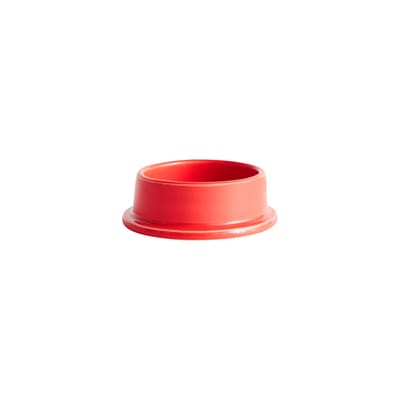 Bougeoir Column Small céramique rouge / Pour bougie bloc - Ø 10 cm - Hay