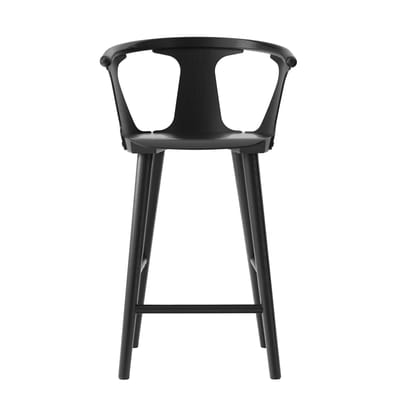 Chaise de bar In Between SK7 bois noir / H 65 cm - Chêne - &tradition