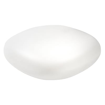 Table basse Chubby Low plastique blanc / Pouf - 85 x 75 x H 30 cm - Slide