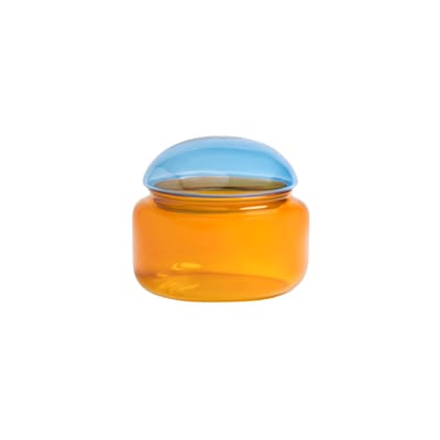 Boîte Puffy verre multicolore / Ø 11.5 x H 10 cm - & klevering