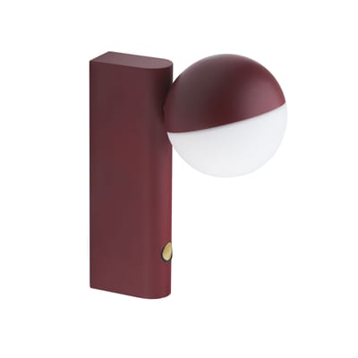 Applique avec prise Balancer MINI métal verre rouge / Lampe de table - Orientable - Northern