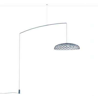 Lampadaire Skynest Motion LED tissu bleu / Ø 90,4 cm - Tissu polyester récyclé - Flos