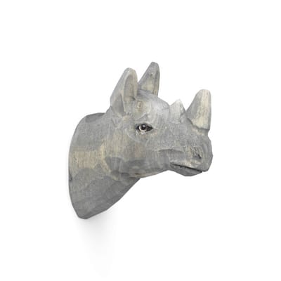 Patère Animal bois multicolore / Rhino -sculpté main - Ferm Living