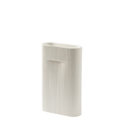 Vase Ridge Medium céramique blanc / H 35 cm - Muuto