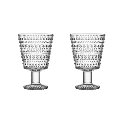 iittala - verre à vin kastehelmi en verre, pressé couleur transparent 8.4 x 12.9 cm designer oiva toikka made in design