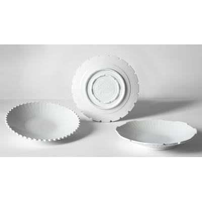 diesel living with seletti - assiette creuse machine en céramique, porcelaine couleur blanc 30 x 4 cm designer creative team made in design