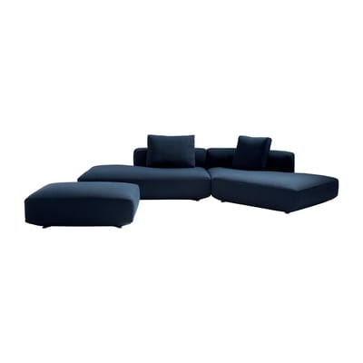 Canapé d'angle Pianoalto tissu bleu / Composition 3 modules - Zanotta