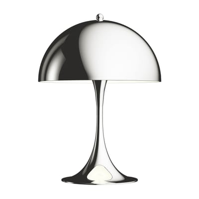 Lampe de table Panthella 250 gris argent métal / LED - Ø 25 x H 33,5 cm / Verner Panton, 1971 - Loui