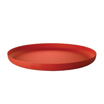 alessi - plateau jm en métal, acier peint couleur rouge 29.08 x cm designer jasper morrison made in design