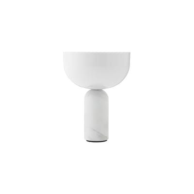 Lampe sans fil rechargeable Kizu LED pierre blanc / Base marbre - H 24 cm - NEW WORKS
