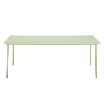 Table rectangulaire Patio métal vert / 240 x 100 cm - Tôle pleine - Tolix